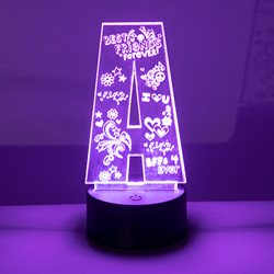 מנורת לד אות עם חריטה