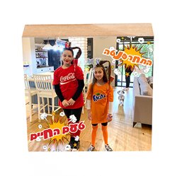 בלוק עץ עם תמונה 9.5x9.5 ס״מ