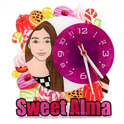 שעון קיר עם דמות באיור ידני